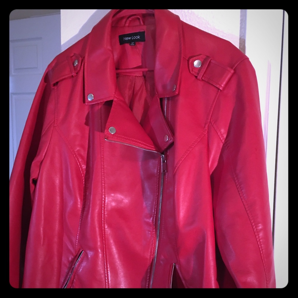 Red Faux Leather New Look Jacket